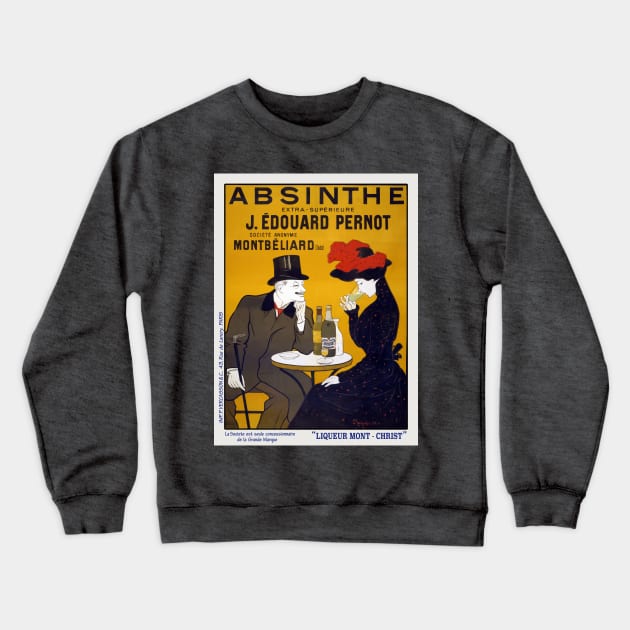 Vintage French Absinthe Poster Advertisement Crewneck Sweatshirt by xposedbydesign